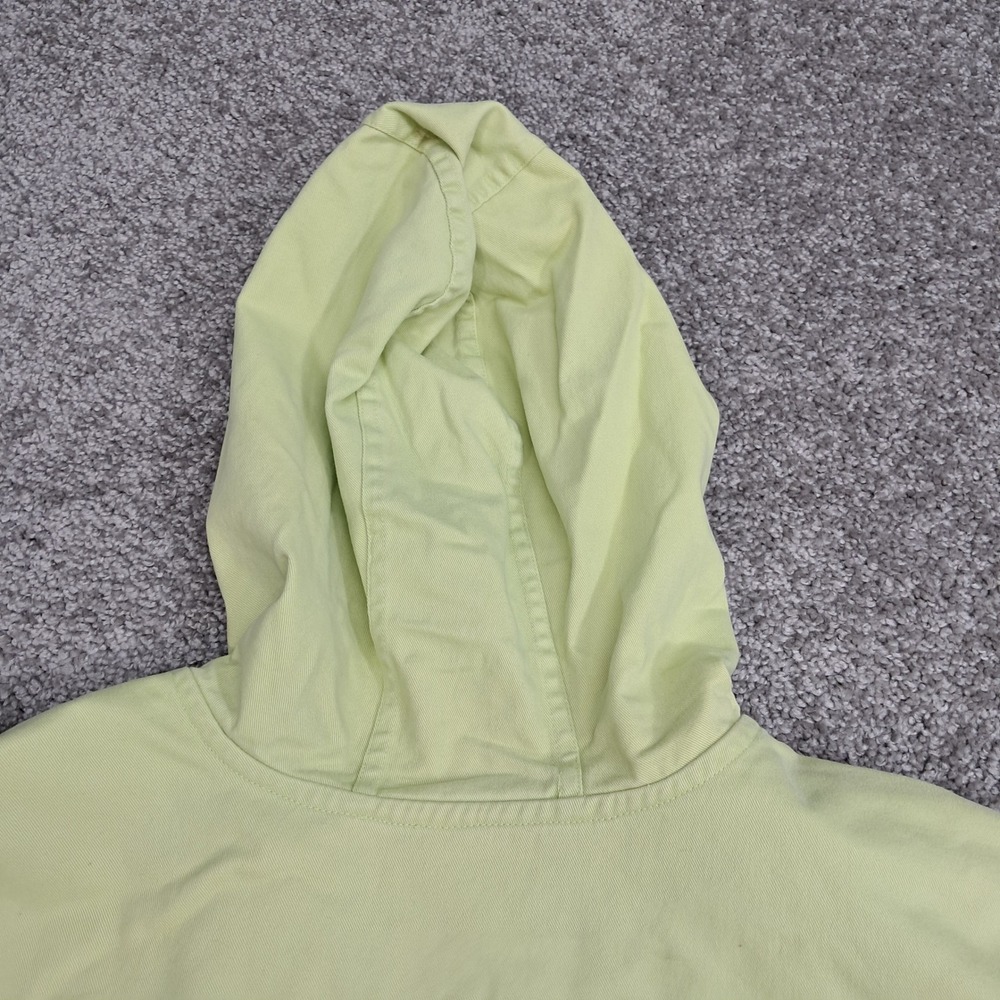 CJ Banks Womens 2X Lime Green Hooded Cotton Twill Full Zip Utility Jacket - Picture 5 of 8